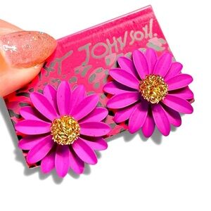🦋pretty purple and gold sunflower earrings Betsey Johnson
